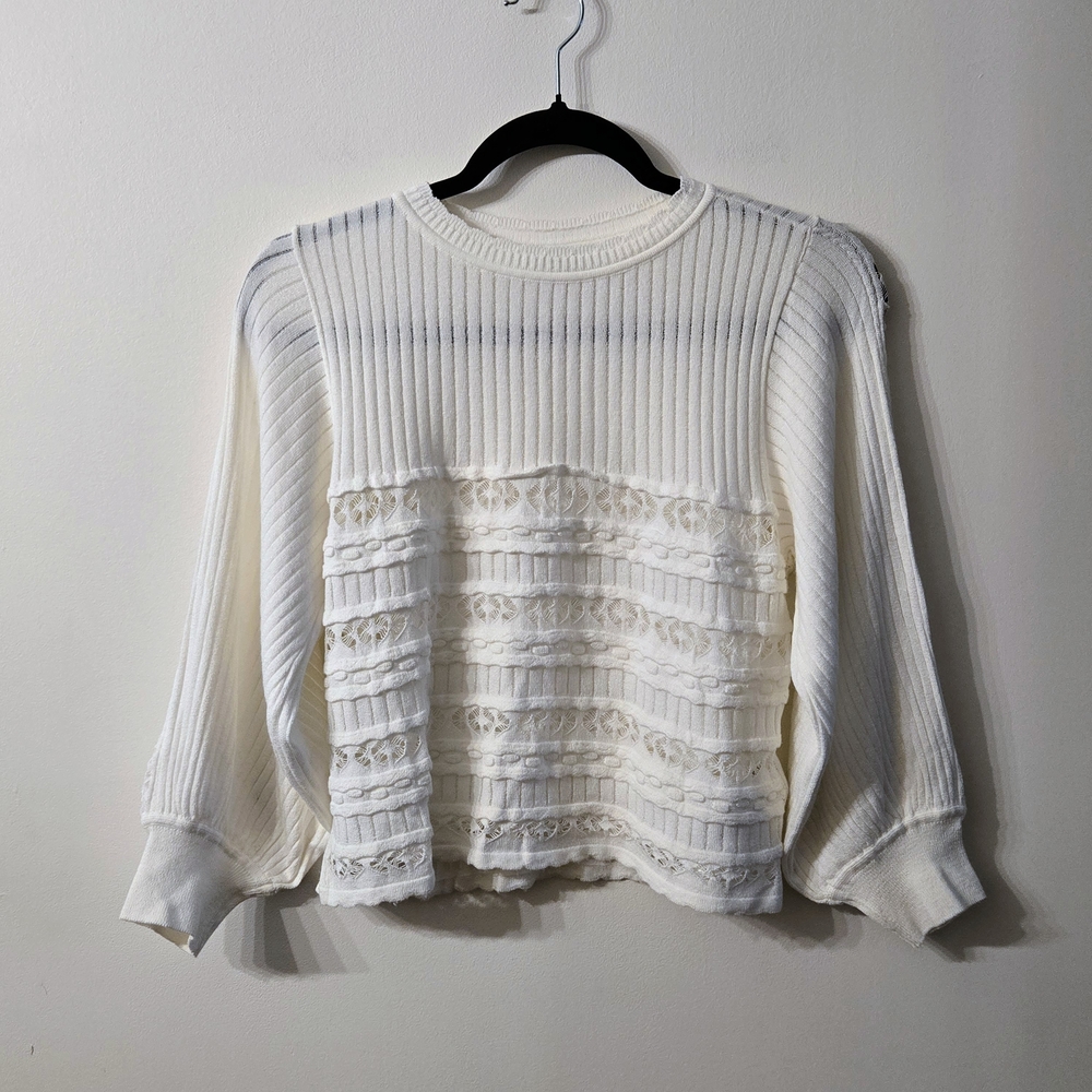 Le Lis Blanc Textured Knit Cropped Sweater
